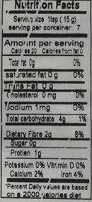 The Nutrition Facts of Laxmi Tea Masala 