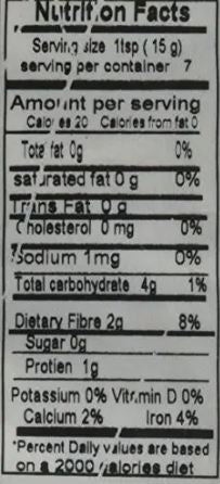 The Nutrition Facts of Laxmi Tea Masala 