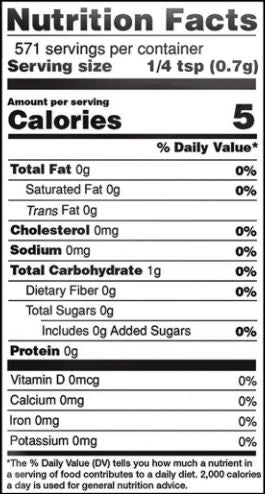 The Nutrition Facts of Laxmi Turmeric powder 