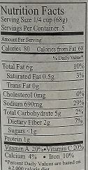 The Nutrition Facts of Laxmi Vindaloo Curry 