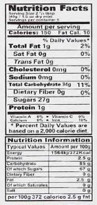 The Nutrition Facts of Laziza Falooda Strawberry Dessert Mix 