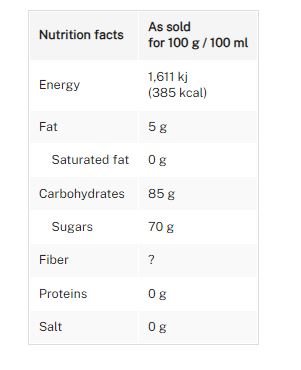 The Nutrition Facts of Laziza Kulfi Malai Dessert Mix 