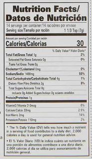 The Nutrition Facts of Laziza Zafrani Bombay Biryani Masala 