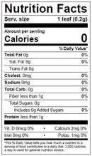 The Nutrition Facts of Lazzat Bay leaves 