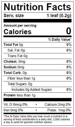 The Nutrition Facts of Lazzat Bay leaves 