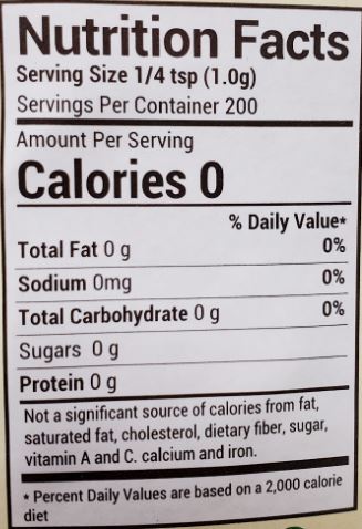 The Nutrition Facts of Lazzat Green Tea