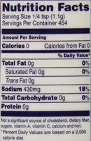 The Nutrition Facts of Lior Corse Sea Salt 