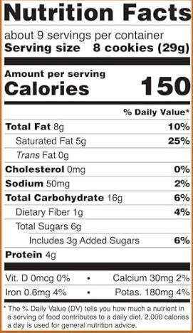 This is the Nutrition of Loacker Quadratini Peanut Butter Wafers.