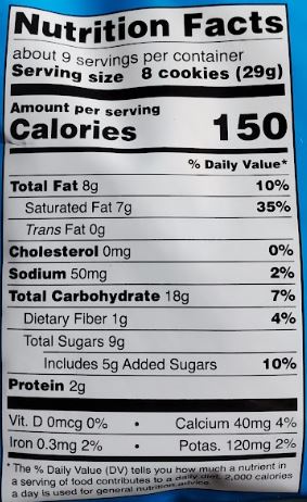 The Nutrition Facts of Loaker Vanilla Wafers 