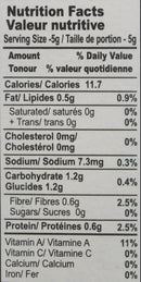 The Nutrition Facts of MDH Dahivada Raita Masala 