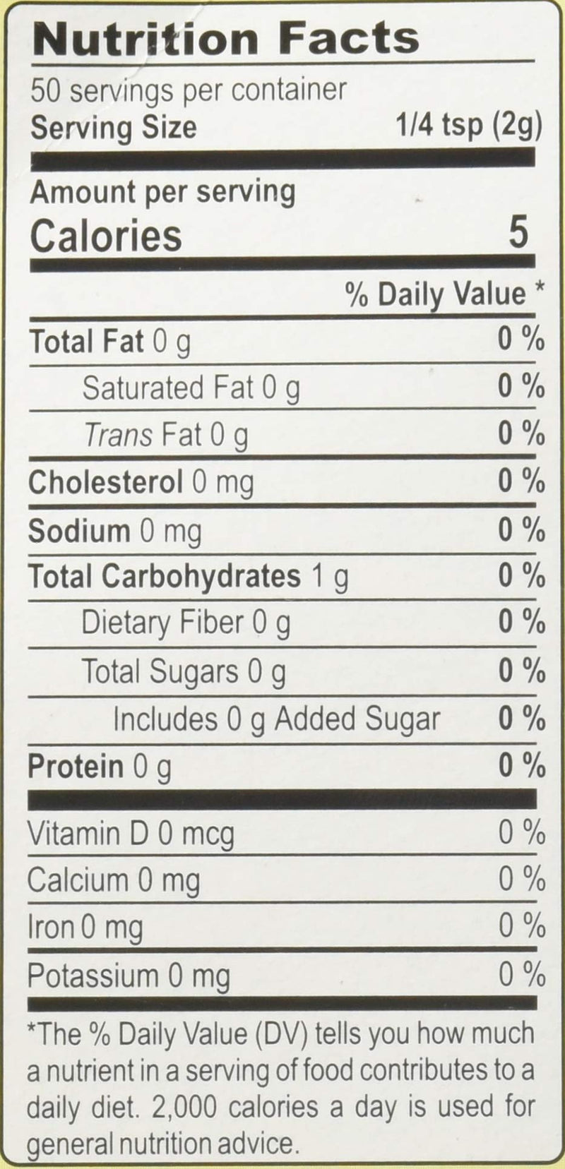 The Nutrition Facts of MDH Deggi Mirch 