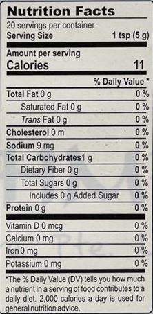 The Nutrition Facts of MDH Pakora Masala 