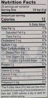The Nutrition Facts of MDH Sabji Masala 