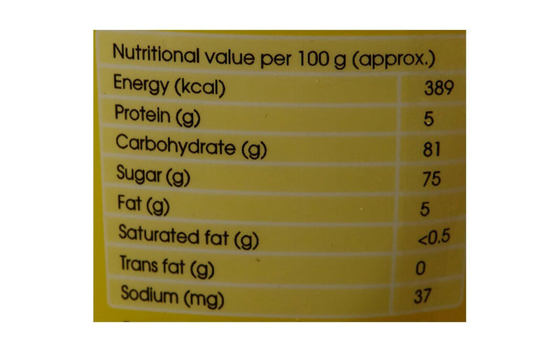 The Nutrition Facts of MTR Badam Drink Jar