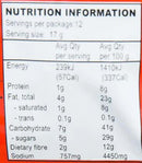 The Nutrition Facts of MTR Puliogare Powder