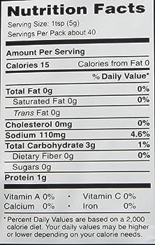 The Nutrition Facts of MTR Spiced Chutney Powder