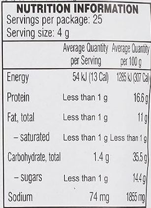 The Nutrition Facts of MTR Spicy Sambar Powder