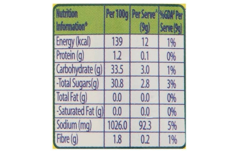 The Nutrition Facts of Maggi Rich Tomato Ketchup Small 