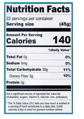 The Nutrition Facts of Manna Barnyard Millet