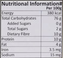 The Nutrition Facts of Manna Health Mix Big Box