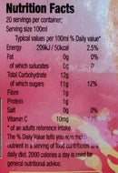 The Nutrition Facts of Meraj Mango Drink Large 