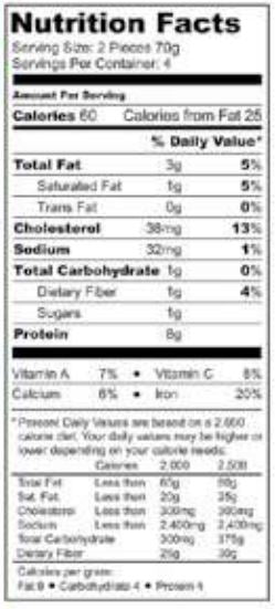 The Nutrition Facts of Mezban Beef Seekh Kabab 