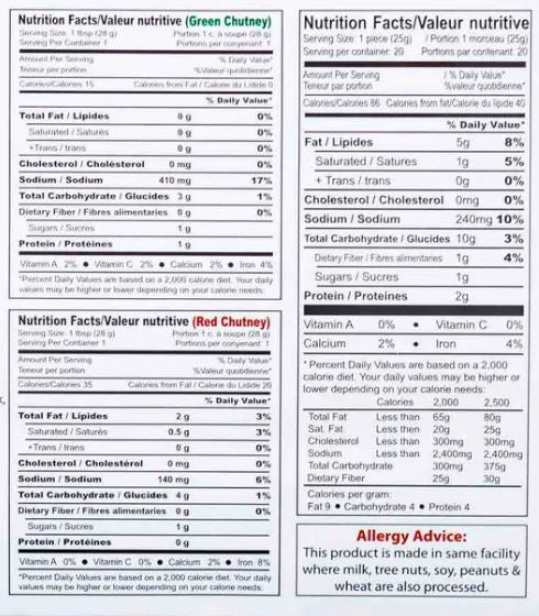 The Nutrition Facts of Mezban Potato Samosa (20pcs) 