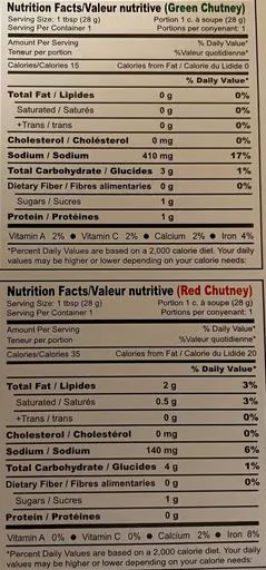 The Nutrition Facts of Mezban Punjabi Samosa (10pcs) 