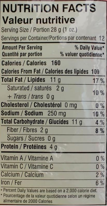 This is the Nutrition of Mirch Masala Boondi.
