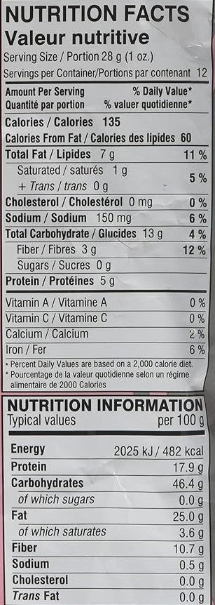 This is the Nutrition of Mirch Masala Chana Dal.