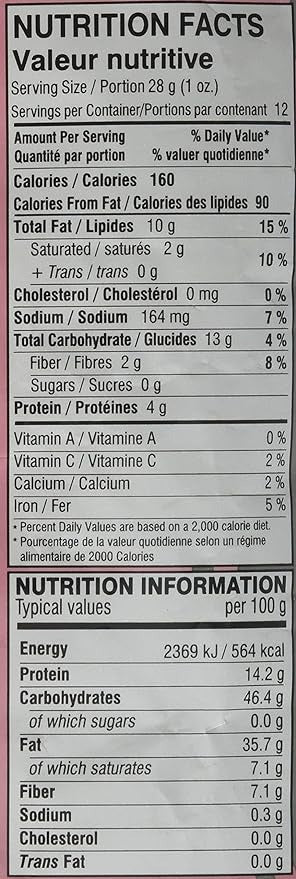 This is the Nutrition of Mirch Masala Dal Muth.