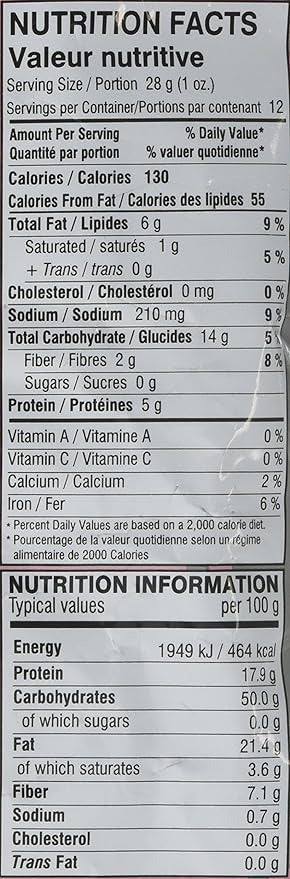 This is the Nutrition of Mirch Masala Green Vatana.