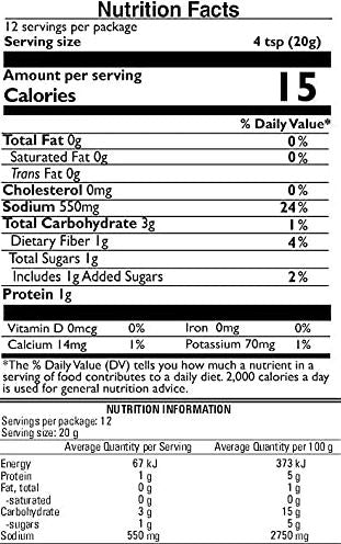 The Nutrition Facts of Mother's Recipe Bombay Sandwich Spread 