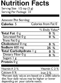 The Nutrition Facts of Mother's Recipe Chole Masala 