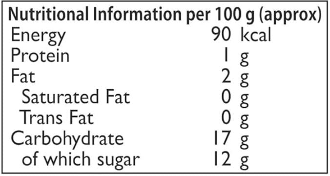 The Nutrition Facts of Mother's Recipe Kerala Vadu Mango Pickle 