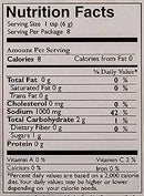 The Nutrition Facts of Mother's Recipe Panipuri Masala 