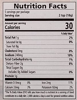 The Nutrition Facts of Mother's Recipe Sambar Masala 
