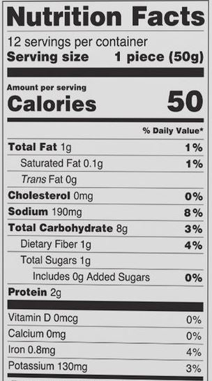 The Nutrition Facts of Nanak Batata Vada 12 pcs 