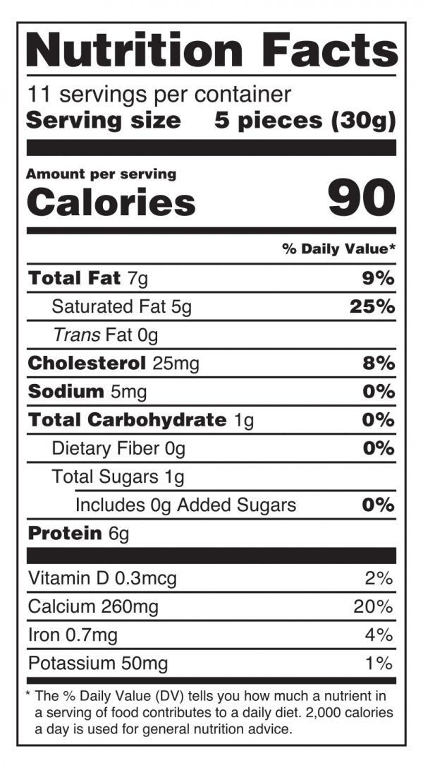 The Nutrition Facts of Nanak Paneer Pakora (15 pcs) 