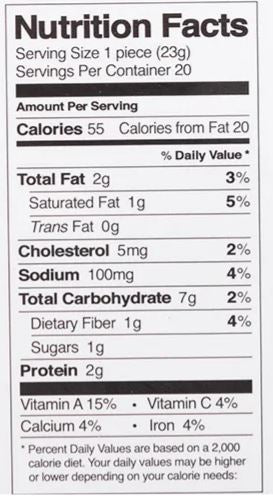 The Nutrition Facts of Nanak Spinach Rolls (20 pcs) 