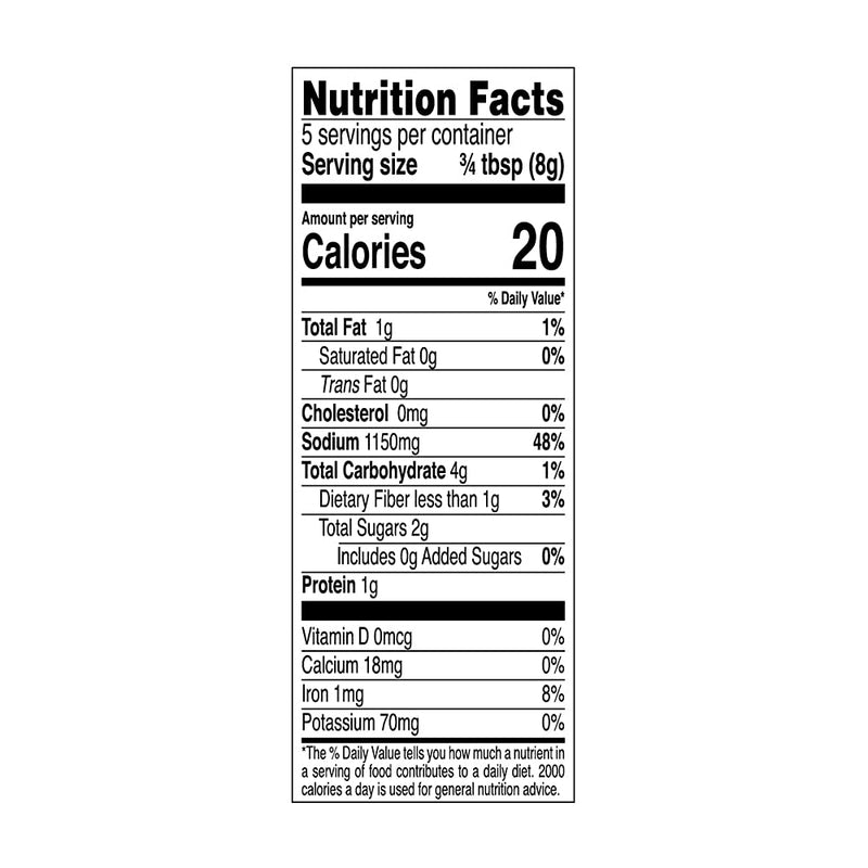 The Nutrition Facts of National Fish Masala 