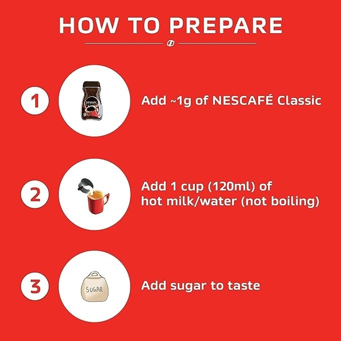 The Nutrition Facts of Nescafe Classic Coffee Large 