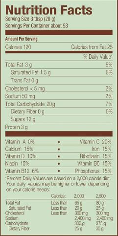 The Nutrition Facts of Nestle Milo Chocolate Beverage Mix