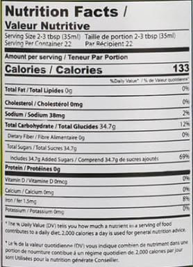 The Nutrition Facts of Pakola Badam Zafran Syrup Cream Cordial