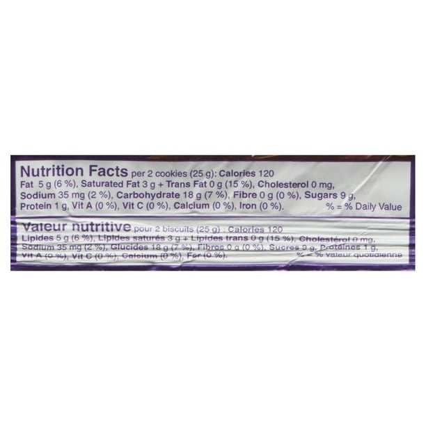 This is the Nutrition of Parle FAB Chocolate Cookies.