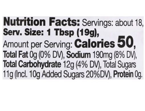 The Nutrition Facts of Patak's Hot Mango Chutney 