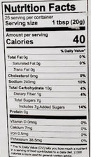 The Nutrition Facts of Patel's Fresh Kitchen Khatti Meethi Chutney 
