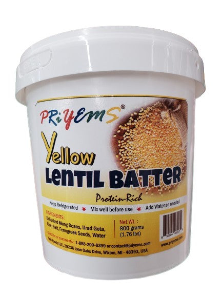 Priyems Yellow Lentil Batter MirchiMasalay