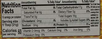 The Nutrition Facts of Pyramid Pure Honey Comb 