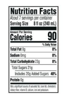 The Nutrition Facts of Quice Guava Fruit Drink Small